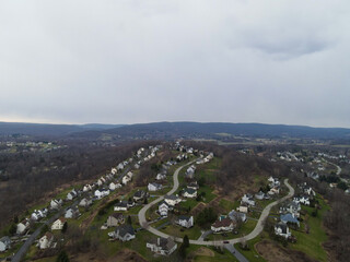 Cloudy overcast over unknown town 