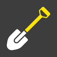 Garden shovel isolated vector glyph icon