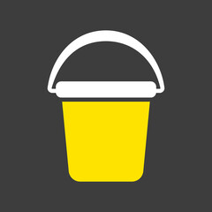 Garden plastic bucket vector glyph icon