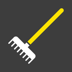 Garden rake vector isolated glyph icon