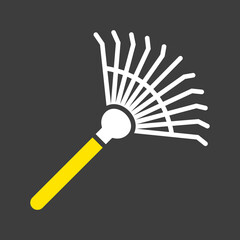 Rake for loosening ground and collecting leaves