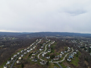 Cloudy overcast over unknown town 
