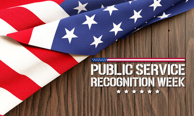 Fototapeta na wymiar Public Service Recognition Week (PSRW) observed each year in May, to honor the men and women who serve nation as federal, state, county, local and tribal government employees. 3D Rendering