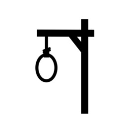 gallows icon, Halloween related, glyph design