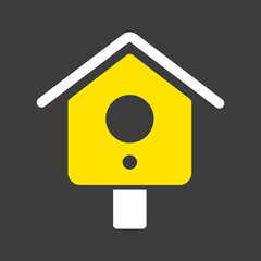 Wooden birdhouse, place for nest vector icon
