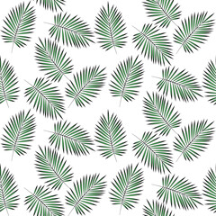 Vector seamless half-drop pattern, with leaves 
