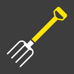 Garden pitchfork isolated vector icon