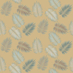 Vector seamless half-drop pattern, with leaves 