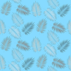 Vector seamless half-drop pattern, with leaves 