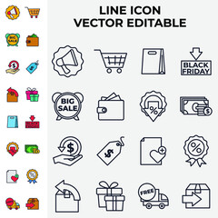 Shopping Sale set icon symbol template for graphic and web design collection logo vector illustration