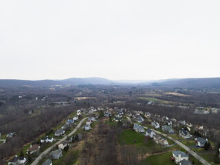 Cloudy overcast over unknown town 