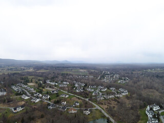 Cloudy overcast over unknown town 