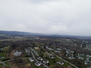 Cloudy overcast over unknown town 