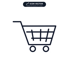 shopping cart icon symbol template for graphic and web design collection logo vector illustration