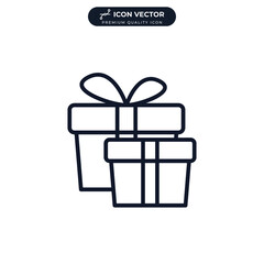 gift icon symbol template for graphic and web design collection logo vector illustration