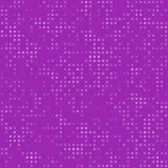 Abstract seamless geometric pattern. Mosaic background of white squares. Evenly spaced small shapes of different color. Vector illustration on purple background