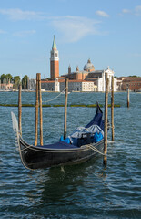 Lonely gondola in summer Venice, Italy. © marekkania