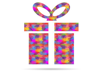 icon gift low poly