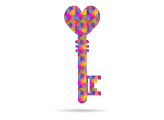 icon key to love low poly