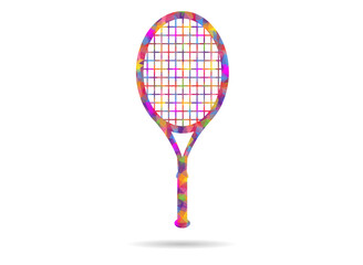 icon racket low poly