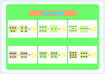 Math operations for kindergarten, preschool and primary school.