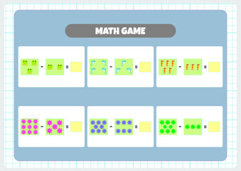 Math operations for kindergarten, preschool and primary school.
