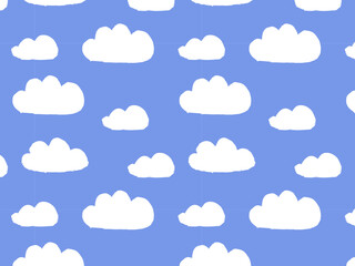 White clouds  on the sky. Seamless pattern.