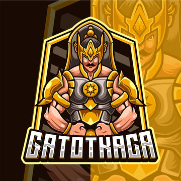 Gatotkaca Mascot Character Logo Template