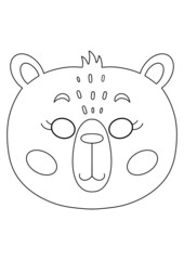 Line art printable mask for kids do it yourself diy hobby play game for children 