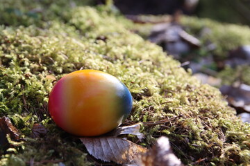 Osterdekoration im Wald 