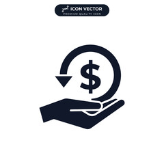 money back. cashback icon symbol template for graphic and web design collection logo vector illustration