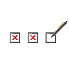 Checklist and pen vector icon on white isolated background. Layers grouped for easy editing illustration. For your design.