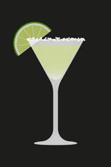 margarita cocktail, alcohol drink, vector illustration