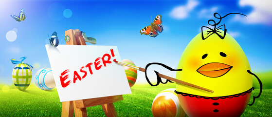 Fototapeta premium Ostern Küken Motiv