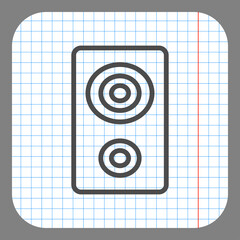 Speaker musical simple icon. Flat desing. On graph paper. Grey background.ai