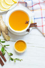 Curcumin Turmeric Powder tea with Ginger Honey and Lemon