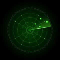 Realistic vector radar in searching. Vector