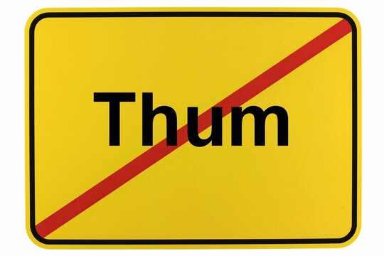 Illustration eines Ortsschildes der Stadt Thum