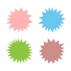 Set of isolated starburst. Vector illustration. - 496689715