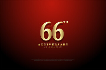 66th anniversary background with number illustration.
