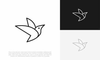 bird logo line vector design illustration