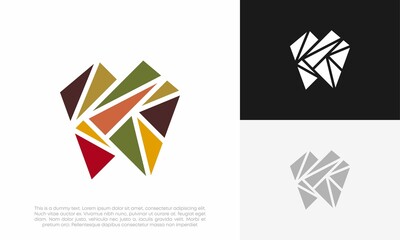 mosaic dental logo vector design illustration