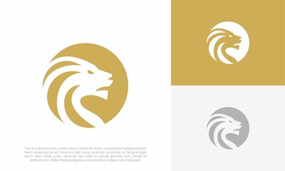 lion logo vector design illustration © DevArt