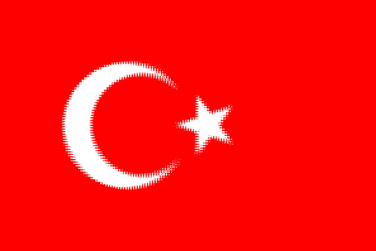 Turkey. Flag of Turkey. llustration of the flag of Spain. Horizontal design. Abstract design. 3D illustration. Map.