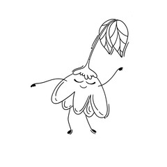 illustration of a cute flower, hand-drawn
