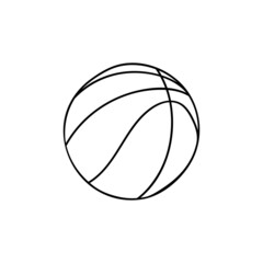 Doodle basketball ball icon in vector. Hand drawn basketball ball icon in vector. Basketball ball doodle illustration