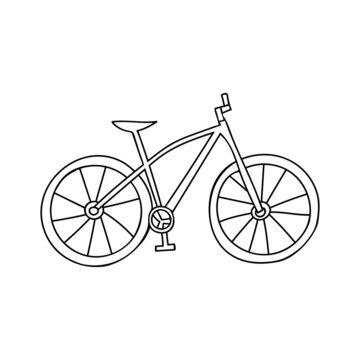 Bicycle doodle icon in vector. Hand drawn bicycle icon in vector