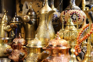 Fototapeta na wymiar arabic turkish coffee decorations