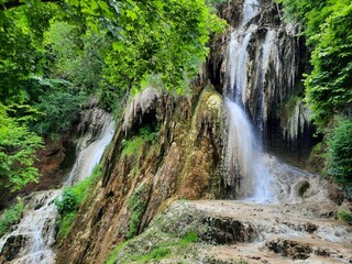 Clocota Thermal Waterfall in Geoagiu-Băi, Hunedoara County, Romania 
