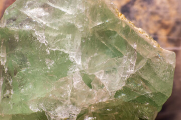 Texture of green fluorite close-up
